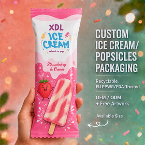 Custom Food <strong>Bags</strong> Clear Ice <strong>Cream</strong> Popsicles Plastic Packaging Pillow Pouch Ice Pop Packaging - Product Image 1