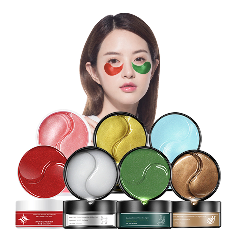 Verwijderen Donkere Cirkel Zeewier Alle Natuurlijke Collageen Cooling Slaap Patch Oogmasker Gel Pads Hydrogel Kruid Under Eye Patches Korea