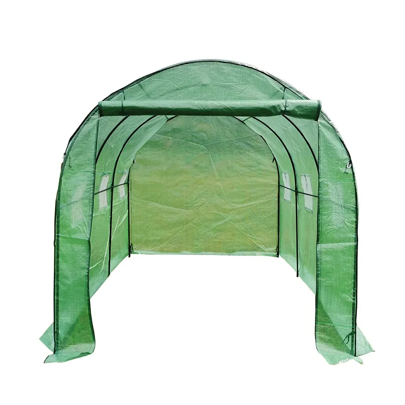 3x2x2m outdoor small galvanized steel tube frame tunnel solar greenhouse with windows