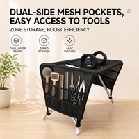 Hamac de toilettage pliable et portable pour animaux de compagnie avec maille respirante et fer forgé anti-rayures et anti-morsures pour chiens de petite/moyenne taille