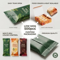 Sachet personnalisé en Mylar à soufflets latéraux avec dos thermoscellé pour emballage de barres protéinées, énergétiques, aux champignons ou au chocolat