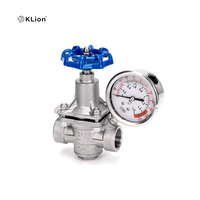 Vanne de réduction de pression de sécurité KLION avec manomètre DN15-DN50 en acier inoxydable, raccord femelle NPT/BSPT pour système de chauffage de l'eau