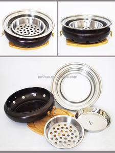 Parrilla de Carbón Redonda para Mesa de Barbacoa, Parrilla Comercial de Acero Inoxidable para Restaurante Coreano con Base - Product Image 4