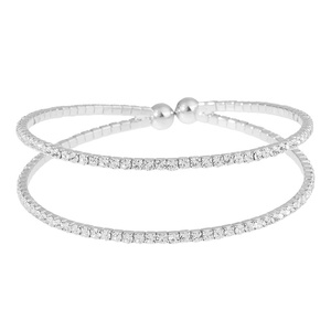 <span class=keywords><strong>Bracelet</strong></span> ouvert élastique en fil métallique à <span class=keywords><strong>3</strong></span> <span class=keywords><strong>rangs</strong></span> avec strass, style classique européen et américain pour femmes, vente en gros d'usine - Product Image 6