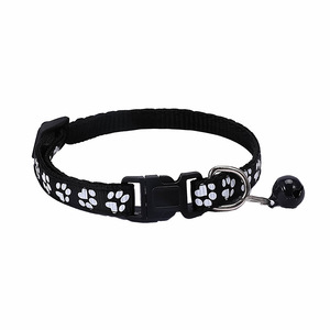 Factory Store 1.0 Large Stock Durable Nylon Cat <strong>Bell</strong> <strong>Collar</strong> with Cartoon Pet Paw Print Patch <strong>for</strong> <strong>Dog</strong> Neck Animal Pattern - Product Image 4