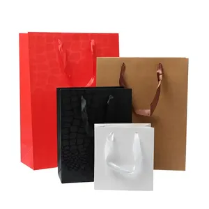 Customized Logo White Fashion Shopping Bag Recyclable Brown Kraft Paper Bags for Gift Packaging Craft Packing