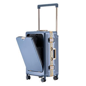 Wholesale Front Opening Wide Trolley Luggage Business <b>Suitcase</b> USB Charging Port 20"carry-on Wide Trolley <b>Suitcase</b> - Product Image 1