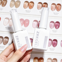 ZRKGEL Vernis à ongles gelée effet verre transparent, sans TPO ni HEMA, 45 nuances tendance, sans cruauté animale, à retirer par trempage, avec conception de logo gratuite