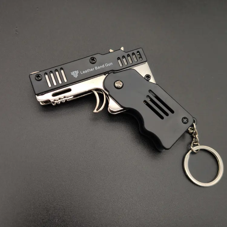 men army mini M1 3d metal weapons pistol handgun glock llavero con pistola de pintar folding rubber band keychain gun key chains