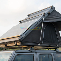 Prix usine Hardshell Aluminium Tente De Toit Tente De Voiture Camping En Plein Air Tente De Toit De Toit Avec Panneau Solaire Pour Voiture