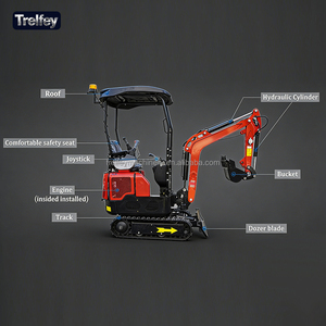 Mini-excavatrice chinoise de 1,2 tonne Z482 avec moteur diesel, mini-pelle <span class=keywords><strong>hydraulique</strong></span> sur chenilles avec attache rapide pour usage agricole - Product Image 6