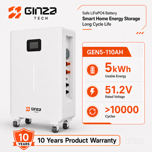 แบตเตอรี่ลิเธียมพลังงานแสงอาทิตย์ Ginza Gen3 51.2V 110Ah 5kWh แบบติดผนัง LiFePO4  10000 รอบการใช้งาน สำหรับบ้าน พร้อมการรับประกัน CAN - Product Image 1