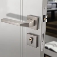 Juego de Manijas y Cerraduras de Alta Resistencia para Puertas de Entrada con Llaves Americanas, de Aleación de Zinc