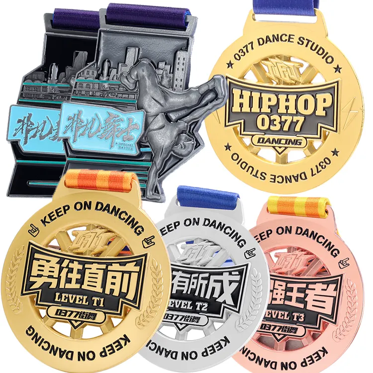 Kendi özel Metal Medallas üretim yarışması dans yarışı ödülü jimnastik spor madalyası tasarlayın