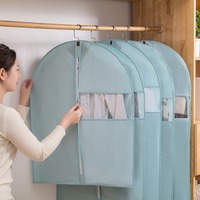 Housses de vêtements suspendues en tissu non tissé, imperméables, anti-poussière, avec fenêtre transparente, plusieurs tailles, réutilisables, pour rangement de garde-robe