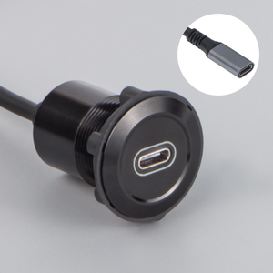 Lyan 22Mm Kim Loại USb3.1 Loại C Nữ Để Nữ 100Cm Cáp Bảng Điều Chỉnh Gắn Kết Nối Nhà Máy Trực Tiếp Không Thấm Nước Bạc Vỏ USBC-06 - Product Image 2