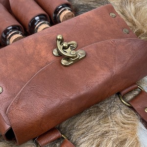 Nouvelle sacoche latérale en cuir PU de style médiéval d'alchimie de Zesi, quatre flacons à médicaments en liège, accessoires de costume de magicien fantastique - Product Image 4