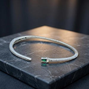 Stunning Exclusive Collection 92.5 <b>Silver</b> Rhodium Plated Handmade Peace Shape CZ <b>Bracelets</b> Hallmarked Jewellery Featuring Unique - Product Image 2