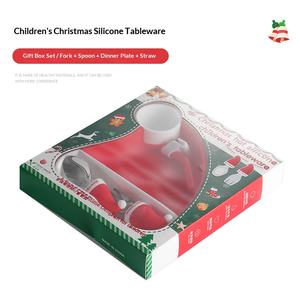 Nouveau plateau repas pour bébé en silicone de Noël, type ventouse, imperméable, portable, assiette divisée - Product Image 5