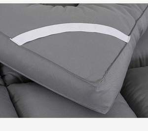 사계절 맞춤형 친환경 호텔 침대 폴리에스터 짙은 회색 두께 매트리스 토퍼 - Product Image 5