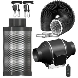 Ventilador de conducto de 100mm con controlador electrónico, ventilador de motor EC, ventilador de escape, filtro de carbono, combinación de filtración de aire para tienda de cultivo