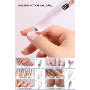 2 In 1 Draagbare Draadloze Elektrische Nagelboormachine Set Manicure Bit Pen Tool Met UV-Nagellamp Voor Gebruik In De Salon - Product Image 4