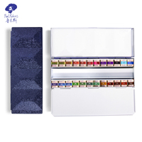 Usine à bas prix de haute qualité 24 couleurs solide aquarelle Pigments phosphorescents série peinture Pigments
