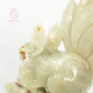 Popular Design Wholesale High Quality Xiuyan Jade Squirrel Carving For Home Decoration