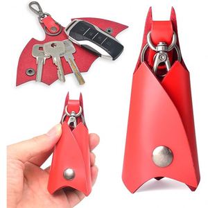Article Tendance : Porte-clés Chauve-souris en Cuir, Étui Housse pour Clés, Porte-clés en Cuir PU Tendance pour Clés de Voiture, Cadeaux pour Hommes, Halloween, Prêt à Expédier - Product Image 1