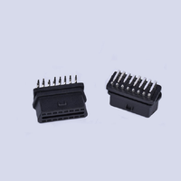 Right Angle 90 Degree PCB Mount 16 Pin OBD II Female Socket Connector