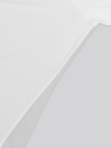 Haut de sport tricoté à col roulé blanc à manches longues pour homme, séchage rapide, couleur unie, coupe classique, logo au dos, vente en gros - Product Image 6