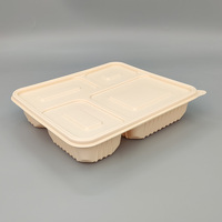 Assiette compartimentée biodégradable en amidon de maïs, barquette alimentaire compostable pour les plats à emporter et la livraison