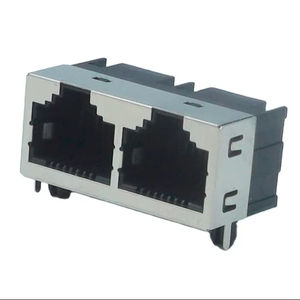 HAXN 8016 Ethernet гнездовой разъем 8P8C 1x2 полуэкранированный вкладка вверх W/O Led RJ45 круглый штырь гнездовой конец - Product Image 1