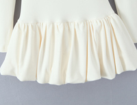Robe courte décontractée à col carré, manches longues, couleur beige, nœud devant, pour femmes