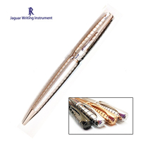 Stylo bille de luxe sportif en métal JR-4200A Jaguarpen 1,0 mm, plaqué or/rhodium, motif CNC, logo personnalisé OEM, haute qualité