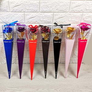 Regalos creativos para el día de San Valentín 24K Gold Foil Rose Torchbearer Rose Gold Foil Flower - Product Image 5