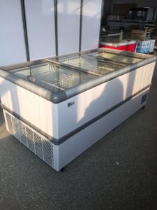 Vente directe usine : Congélateur horizontal grande capacité en verre trempé double, vitrine de supermarché pour crème glacée et viande, réfrigérateur commercial en îlot - Product Image 1
