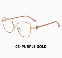 Gafas de Montura Grande de Metal Vintage, Lentes Transparentes de Moda para Rostros Grandes, Monturas Ópticas de Estilo Sencillo y Fresco