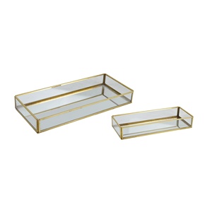 Bandeja de exhibición de joyas de oro con diseño de año fresco, bandeja de Metal con diseño de vidrio, el mejor para el diseño de decoración del hogar - Product Image 6
