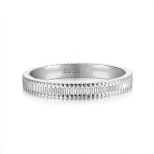Dylam New Arrival Design Thin Tiny 925 Silver Wedding Band Fine Women Daily Wear Jewelry <b>Rings</b> with Sparkling <b>Iced</b> Out Surface - Product Image 1