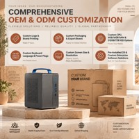 Komputer Desktop Mini Hemat Ruang 15L Tower PC Hygon 3350 8 Core 8GB 512GB NVMe SSD 2GB Grafis Khusus 23.8 Inch