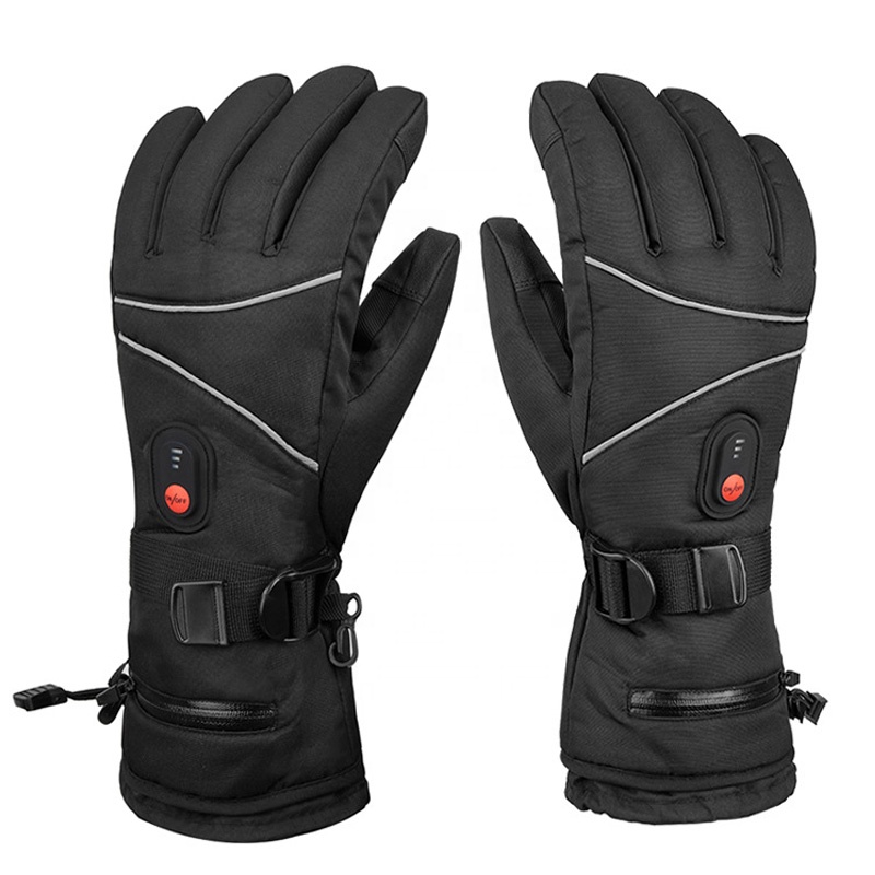 Перезаряжаемые перчатки с подогревом, водонепроницаемые ветрозащитные перчатки для работы с сенсорным экраном, электрические лыжные перчатки с 3 уровнями нагрева