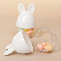 Vente chaude De Pâques Bonbons Bocal Boîte D'emballage Alimentaire Dessin Animé Mickey Tête Transparent En Plastique Bonbons Boîte Heureux Bonbons Boîte