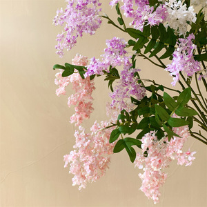 Fleurs artificielles Qingyu Chronicle, fleurs de locustes blanches, roses, violettes claires, fleurs en soie, décorations de mariage et de maison - Product Image 3
