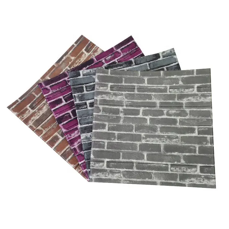 Cheap price 3D brick art wall paper PE foam self adhesive wallpaper stickers for room decor
