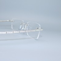 Lunettes de vue sans monture en argent sterling 925 de qualité supérieure, branches ornées de moissanite style échelle, personnalisables OEM