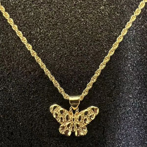 Ожерелье-подвеска в форме бабочки с уникальным дизайном в стиле хип-хоп, с золотым покрытием, для женщин, дропшиппинг - Product Image 1
