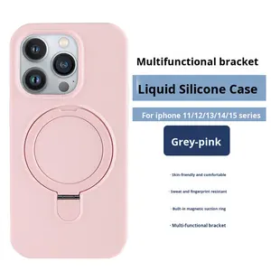 <span class=keywords><strong>Coque</strong></span> de téléphone en silicone avec support magnétique compatible pour <span class=keywords><strong>iPhone</strong></span> 15 Pro Max et <span class=keywords><strong>iPhone</strong></span> 17 - Product Image 1