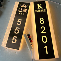 Plaque de numéro de chambre d'hôtel illuminée de luxe, plaque de numéro de porte personnalisée à LED pour les couloirs d'hôtels haut de gamme, toutes couleurs