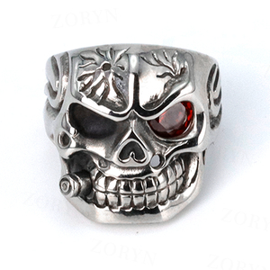 Anillo Yunnique de Acero Inoxidable 316, Estilo Gótico Punk, Doble Capa, Diseño de Ondas Cruzadas, Texturas Contrastantes, Estilo Masculino Oscuro - Product Image 3